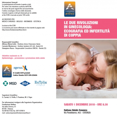 1 dicembre 2018 - Le due rivoluzioni in ginecologia: Ecografia ed Infertilità di coppia